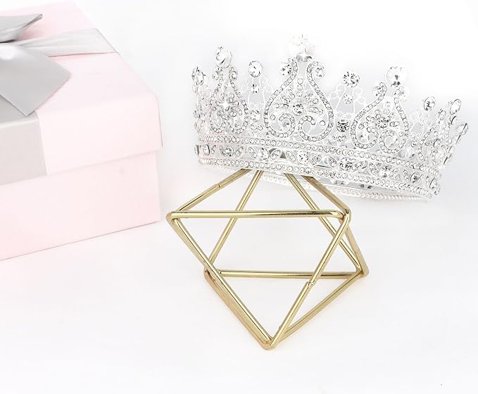 Silver Crown Cake Topper for Wedding Birthday Baby Shower Party Favors