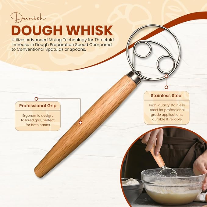 Sourdough Starter Kit of 9-Inch Round and 10-Inch Oval Banetton Proofing Baskets Complete Sourdough Bread Baking Supplies, Bread Lame + Dough Wisk + Stainless Steel Dough Scrapers + Cleaning Brush