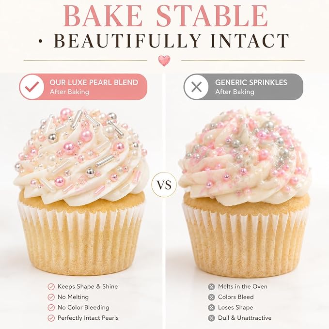 Confect Fusion Pink & Silver Sprinkles Mix - Pearl Sugar Cake Decorations, Dessert Toppings, Edible Confetti | Vegan, Gluten-Free, Nut-Free, Soy-Free, Dairy-Free, Palm Oil-Free- 4.2 Oz
