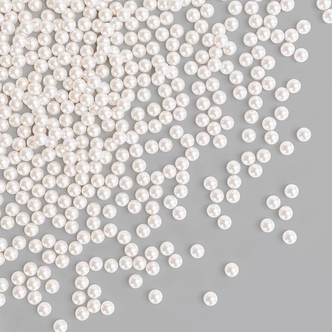 Bayep Edible Pearls for Cake Decorating 7mm White Sprinkles for Cookies, Baking, Ice Cream, Cupcake Topper Pearl Sprinkles Perfect for Wedding Party Valentines Christmas Holiday Supplies 3.52 Ounce