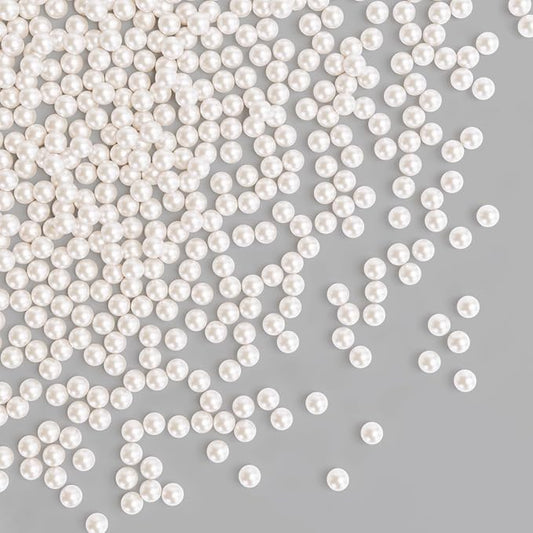 Bayep Edible Pearls for Cake Decorating 7mm White Sprinkles for Cookies, Baking, Ice Cream, Cupcake Topper Pearl Sprinkles Perfect for Wedding Party Valentines Christmas Holiday Supplies 3.52 Ounce