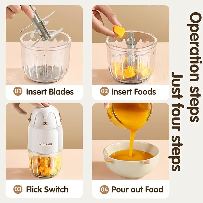 Baby Food Maker - Processor & Blender for Fresh Meals, Fruits, Veggies, Meat & Puree (White)
