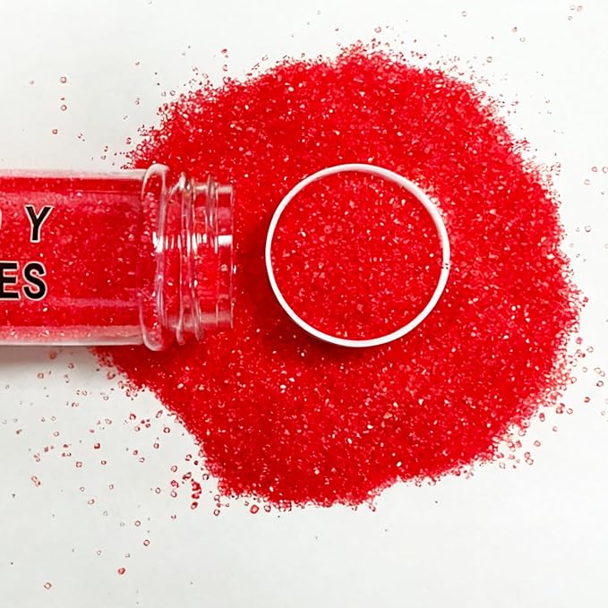 Edible Red Sanding Sugar Sprinkles 142g/ 5.01oz Sugar Crystals for Cake Decorating Candy Baking Decorations Ice Cream Toppings and Cookie Decorating for Valentines Halloween Christmas
