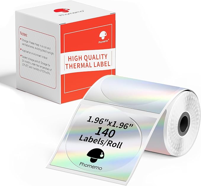 Phomemo M110 Gradual Thermal Circle Labels - 1.96" x 1.96" (50x50mm) for Address, Barcode, Mailing, Logo, File