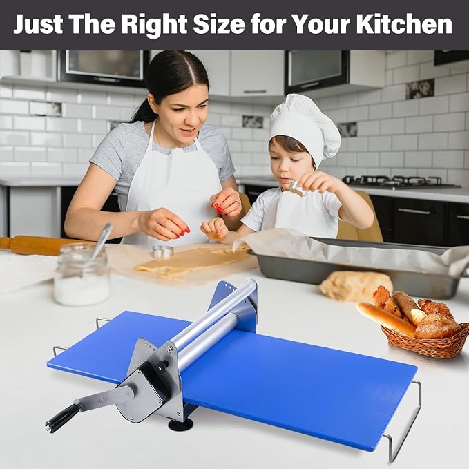 Dough Sheeter Manual Dough Sheeter Machine Stainless Steel for Croissant Pizza Pastry Cookie
