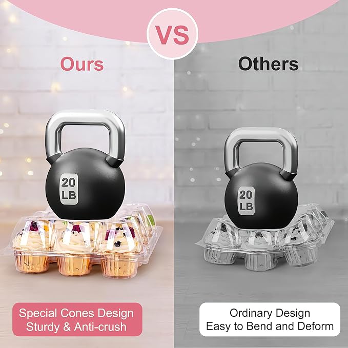 12 Count x 20 Sets Cupcake Carrier With 240 Pack Liners, Stackable Plastic Cupcake Containers Boxes Holder with Tall Dome Lid, Disposable Cupcake Storage Trays