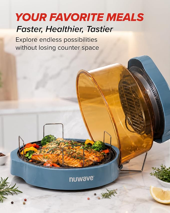 Nuwave Pro Plus 2 Air Fryer Oven, Infrared Countertop Convection, No Defrost No Preheat, Triple Combo Heating, 10-in-1 Multicooker, PFAS & BPA Free, 10LB Capacity, Dishwasher Safe Parts, 20660V03B