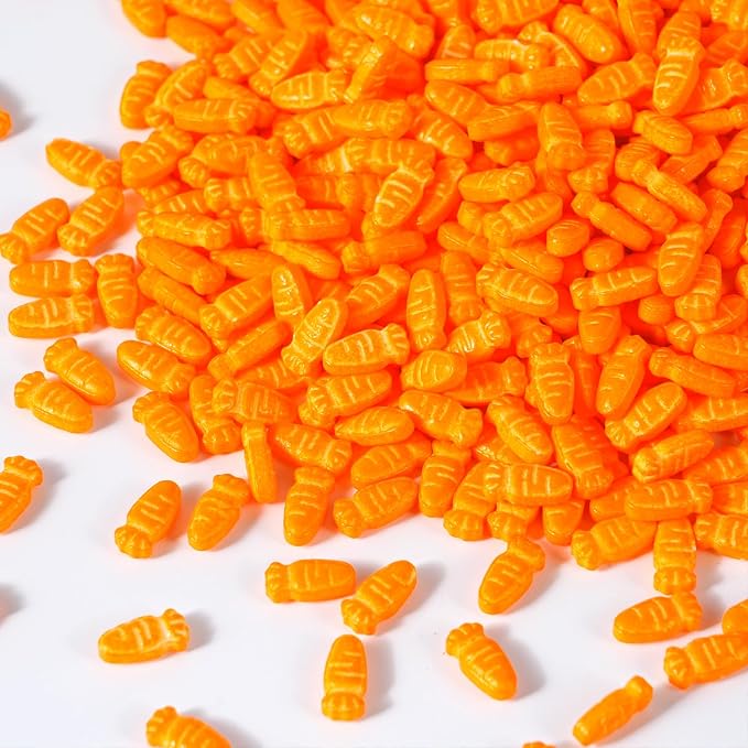 Carrot Sprinkles for Cake Decorating 4.2 oz Edible Easter Spring Sprinkles for Cupcake Topper Cookie Chocolate Ice cream Decorations Baking Bunny Cookies & Garden Theme Party Desserts