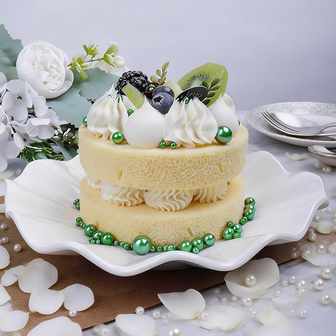 ST Patricks Day Sprinkles for Cake Decorating, 7.8oz Pearl Sprinkles 4 Colors Mix Spring Green Yellow White Pearls for Cake Cupcake Cookie Baking Donuts Ice Cream Toppings