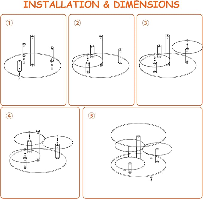 Acrylic Cupcake Stand, 4 Tier Round Cake Stand, 12 in Cake Stand for Dessert Table, Clear Cake and Cupcake Stand Combo, Tiered Serving Trays for Home Decor Wedding Birthday Party