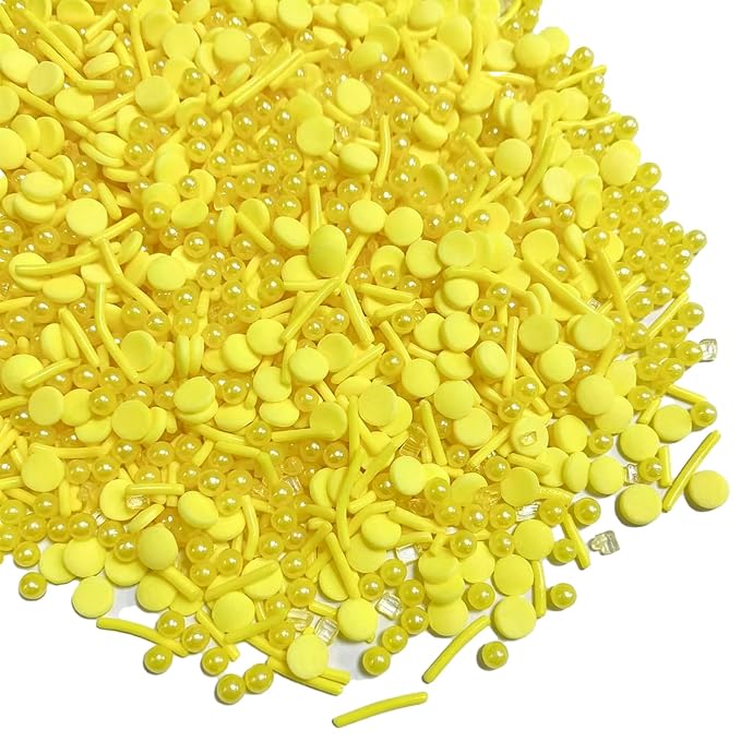 Sentovac Yellow Sprinkles Edible Yellow Round Confetti Jimmies Pearls for Cake Decorating Candy Cupcake Cookie Baking Ice Cream Dessert Halloween Christmas Vanlentine Holiday Decorations