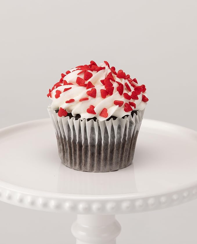 EDIBLE ACCENTS RED HEARTS- Gluten-free, Egg Free, Nuts Free, Kosher, Sprinkle Medley Mix, For Baking, Decorating, Cookies, Cupcakes, Cakes, Topping, Jimmies, Sugar Shapes