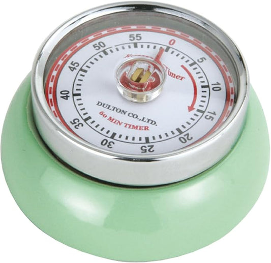 Zassenhaus Magnetic Retro Kitchen Timer, Classic Mechanical Cooking Timer (Mint Green)