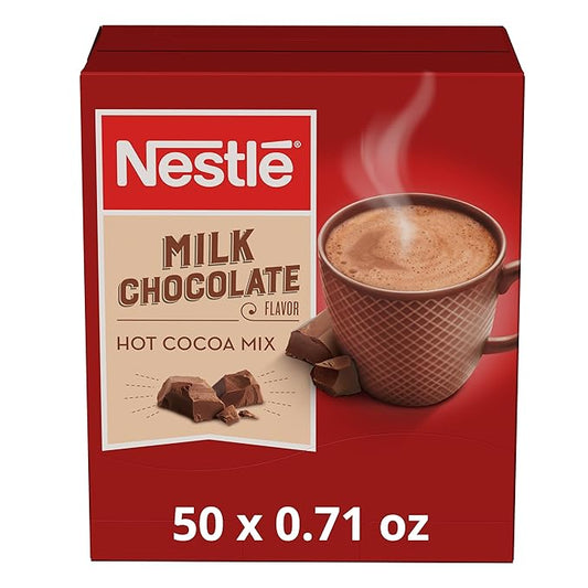 Nestle Hot Chocolate Packets, Milk Chocolate Flavor Hot Cocoa Mix, Made with Real Cocoa, Bulk Pack, 0.71 oz Packet (60 Count)