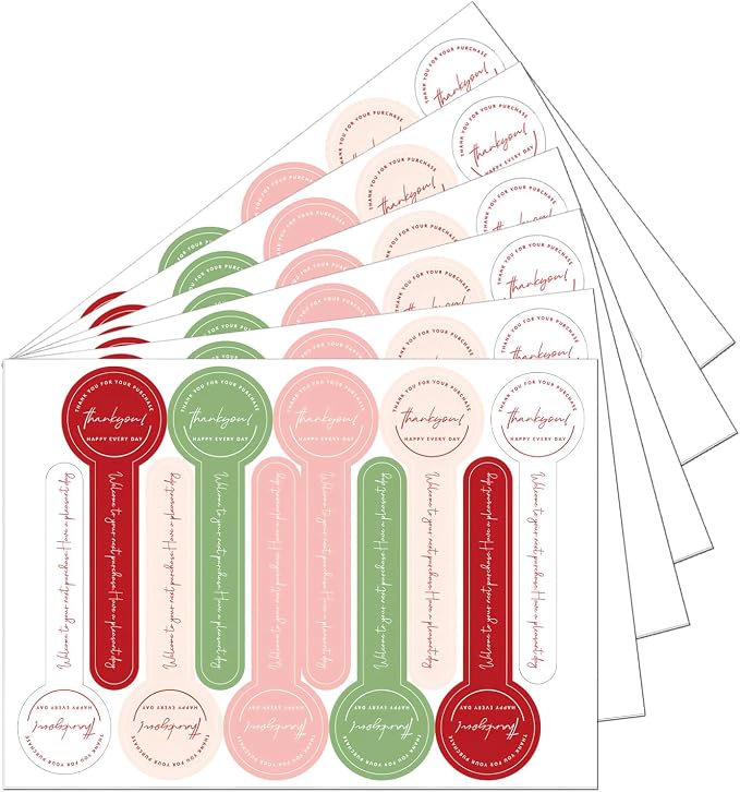 300pcs Multicoloured Handmade Food Baking Label Stickers for Baked Goods Packaging (Styled)
