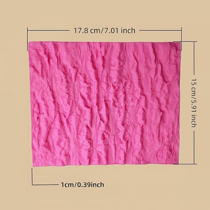 Tree Bark Cake Fondant Mold Tree Stump Fondant Impression Texture Mat Wedding Lumberjack Cake Border Decorating Tool Chocolate Gumpaste Pastry Cake Lace Mold Silicone Mat (Pink)