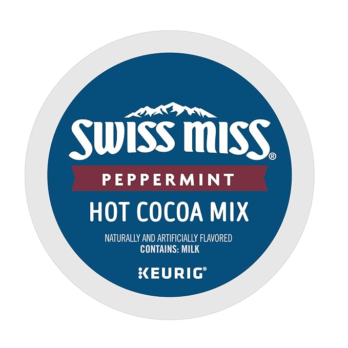 Swiss Miss Peppermint Hot Cocoa, Single-Serve Keurig K-Cup Pods, Hot Chocolate, 88 Count (4 Packs of 22)