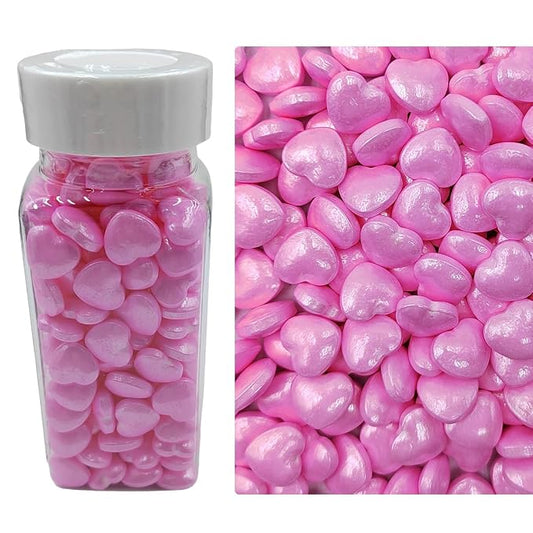 Pink Heart Sprinkles, Edible Heart Cake Decorating, Baking Cake Decorations Cupcake Toppers Cookie Decorating, Wedding Party Valentine Supplies
