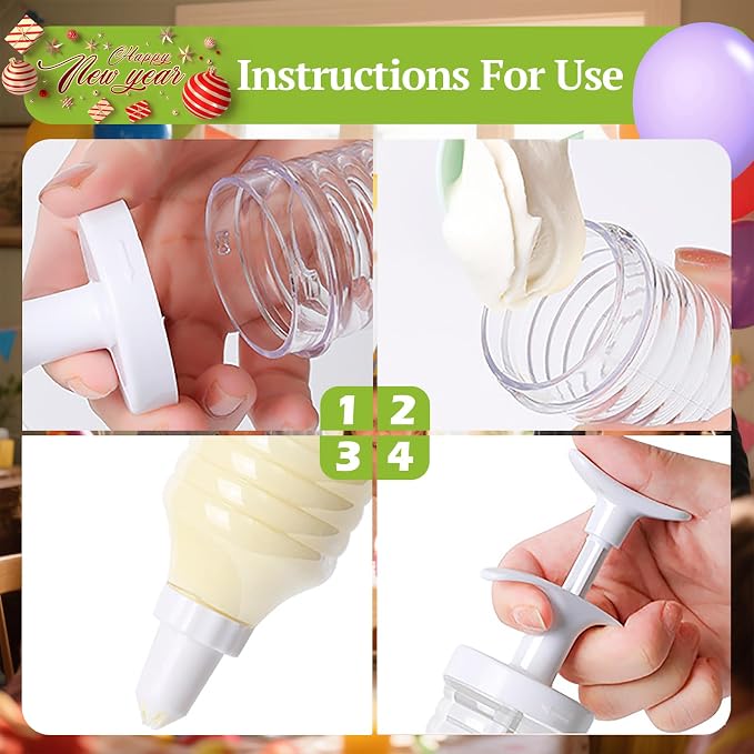 Suuker Cake Decorating Gun, White | 8 Piping Tips, Cupcake Icing Piping Kit, Cupcake Injector, Decorating Icing Set
