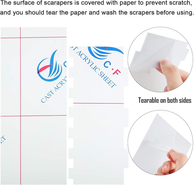 Patelai 6 Pieces Clear Acrylic Cake Scraper Smoother Set Large Cakes Smoother Scraper Cake Stripes Edge Contour Comb for DIY Icing Frosting Buttercream Cream Decorating Mousse Kitchen Baking Tool