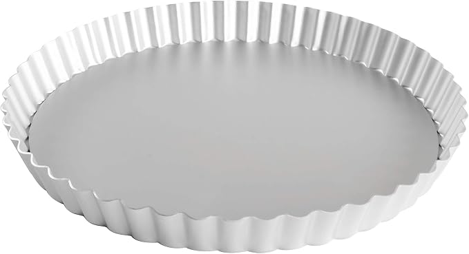 Fat Daddio's PFT-95 Round Fluted Tart Pan, 9.5 x 1 Inch
