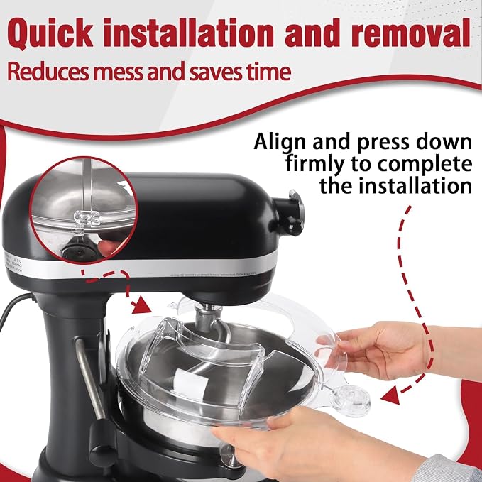 Pouring Shield for KitchenAid 6-7QT Tilt-Head Mixer,Only for Stainless Steel Bowl,Safety Secure Fit Splash Guard for Kitchen Aid Stand Mixer,Kitchen Aid Accessories and Attachments