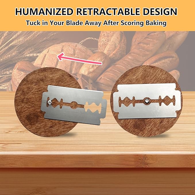 Upgraded UFO Bread Lame Cutter for Homemade Sourdough, Bread Scorer Tool for Sourdough with 5 Blades, Slashing Tool Bread Cutting Knife for Artisan Bread and Baguette Makers