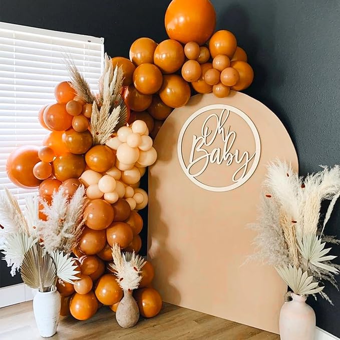 PartyWoo Burnt Orange Balloons 100pcs Different Sizes of 36 18 12 10 5 Inch Terracotta Rust Fall Color Autumn Boho Balloon Arch Kit Garland for Thanksgiving Halloween Fall Party Decorations Orange-F53