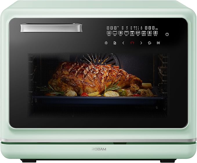 ROBAM Toaster Air Fryer Oven Combo, Countertop Convection Cooker with Bake & Fry, 1.2 Cu.Ft Large Capacity Combi Steam Oven, 32 Preset Recipes, Smart Touch Precise Temp Control, Multi-Stage CT767