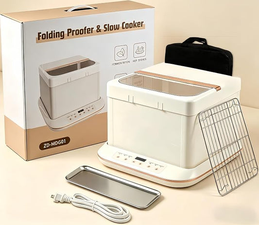 Folding Bread Proofer & Slow Cooker, 25L Capacity Digital Temp Control 32-248F, Dough Fermentation Box for Sourdough Bread Pizza Yogurt Home Baking