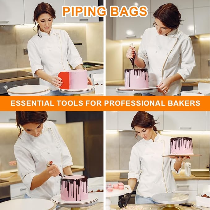 Piping Bags, 50pcs 12 Inch Anti Burst Disposable Cake Decorating Bags,Non-Slip Pastry Bags-Ideal for Cakes,Cream Frosting and Cookie Decorating