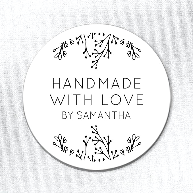 Made with Love Stickers, Handmade Gift Stickers, Personalized Food Labels, Favor Labels, Baked Good Stickers