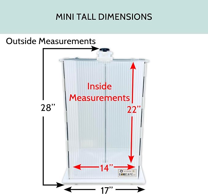 CAKESAFE Reusable Mini/Tall Cake Transporter, Clear Plastic Cake Carrier (14" W x 22" H)