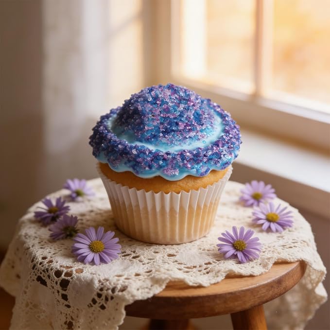 Sentovac Mermaid Pastel Sanding Sugar Crystals for Baking Edible Purple Pink Blue White Crystals Sparkling Sugar Sprinkles Cake Cookie Cupcake Topper Ice Cream Decoration Supplies