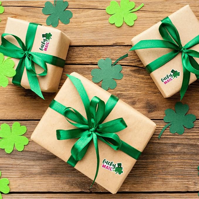 210 PCS St. Patrick's Day Packaging Stickers,Lucky Mail Sticker for Small Business Envelopes Shipping Boxes Gift Packaging