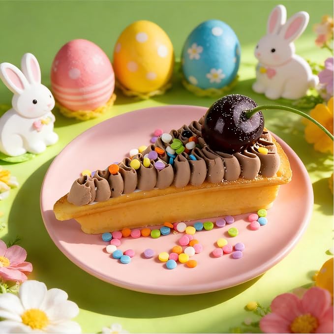 Easter Sprinkles for Cake Decorating, 8Oz Rainbow Jimmies Pearl Bunny Confetti Pastel Sprinkles for Cookie Baking Ice Cream Cupcake Decorations