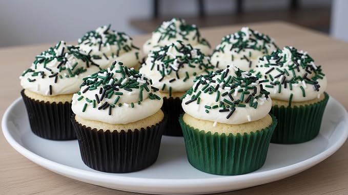 NCS New York Game Day Green, White & Black Jimmies Edible Sprinkles – Cupcake, Cake & Cookie Decorations, 7 oz