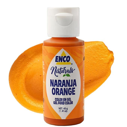 ENCO Natural Food Coloring Gel Orange (1.41 oz) – No Artificial Dyes, Vibrant Colors for Icing, Buttercream & Fondant - Kosher & Vegan Colors – Baking & Cake Decorating