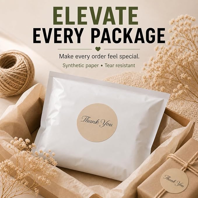 Sage Green Thank You Stickers Roll for Small Business - 500 Pcs 1.5 Inch Round Thank You Labels for Packaging, Boho Green Envelope Seals for Baby Shower, Wedding Favors, Eucalyptus & Botanical Gifts