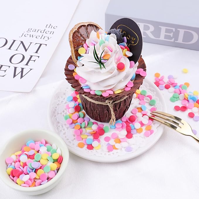 Rainbow Sprinkles Mix for Cake Decorating, 4.6Oz Colored Confetti Round Chip Sprinkles for Cake Cupcake Cookies Baking Ice Cream