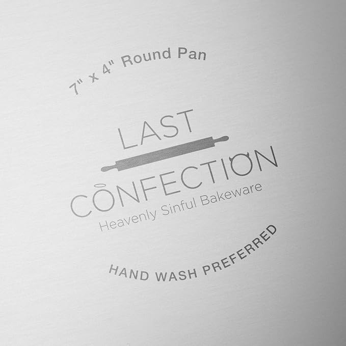 LAST CONFECTION 7 x 4 Inch Round Cake Pans, Set of 2 Anodized Aluminum Cake Pans Baking Tins