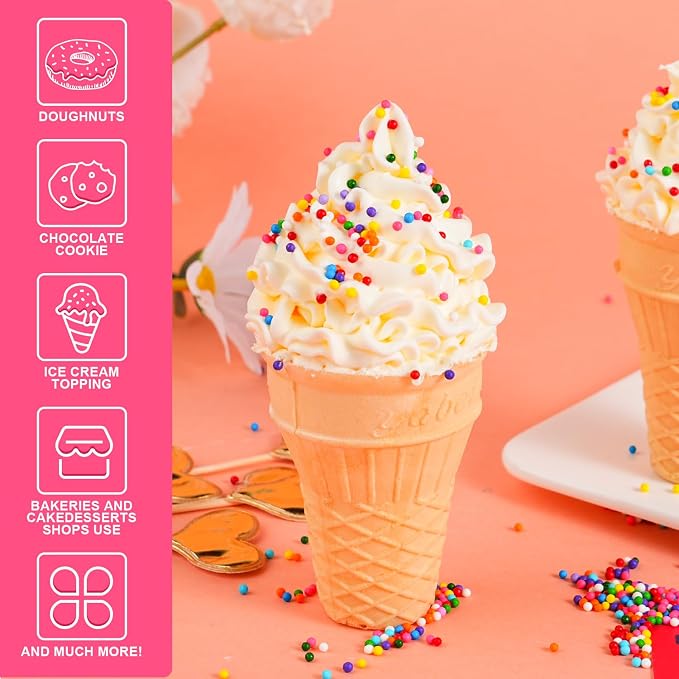 Rainbow Sprinkles Bulk for Baking 7 oz - Rainbow Nonpareils Sprinkles 2mm Pearls for Baking Cookies, Cakes, Cupcakes, Ice Cream, Chocolate | Perfect for Birthday Christmas Parties & Celebrations