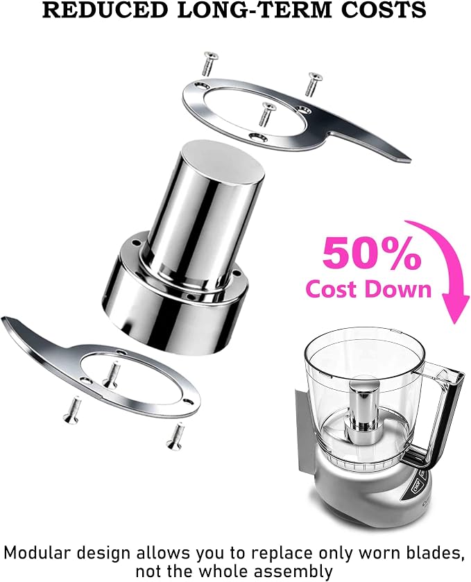 Less-Microplastic DLC-2ACBN Fit for Cuisinart Mini Prep Plus Chopping Blade | Replacement DLC-2A Series Blade, Resists Cracking/ Chipping/ Flaking, Easily Handle Hard Ingredients, Easy Cleanup, Durable