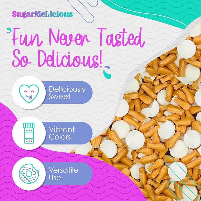 SugarMeLicious Baseball Sprinkles for Decorating Birthday Cakes, Cupcakes, Cookies & Desserts, Gluten-Free (Baseball Bats & Balls, 3oz)