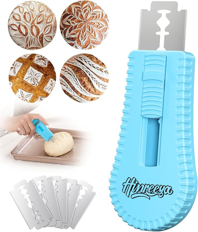 Extractable & Magnetic Bread lame Dough Scoring Tool, Professional Sourdough Bread Baking Supplies & Bread Knife for Sourdough - Scoring Patterns Booklet & 5 Razor Blades