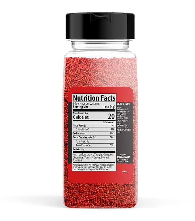 Birch & Meadow Red Sprinkles, 12.8 oz, Fun & Decorative Topping