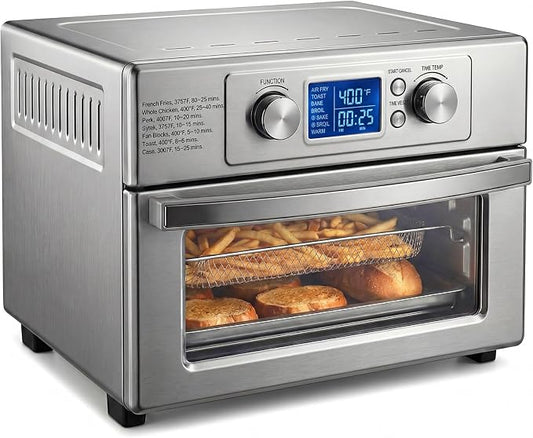NEWBULIG 23QT Smart Touch Air Fryer Toaster Oven, Multi-Function Electrical Air Fryer Oven Combo, 7-in-1 Steel Countertop Ovens, 1800W Power, 120-Minute Timer, Convection, LCD Display