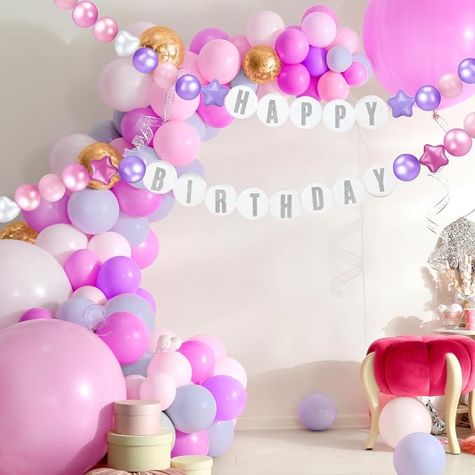 Simgoing 103 Pcs DIY Giant Friendship Bracelet Lei Kit Extra Large Beads Garland Jumbo Birthday Friendship Banner Kit Famous Singer Customizable Party Decor for Classroom(Pearlescent Color)