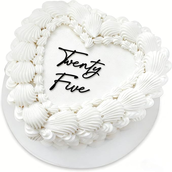 Twenty Five Cake Topper - Acrylic Happy 25th Birthday Cake Decor - Cheers to 25 Years Birthday Party Decorations Supplies