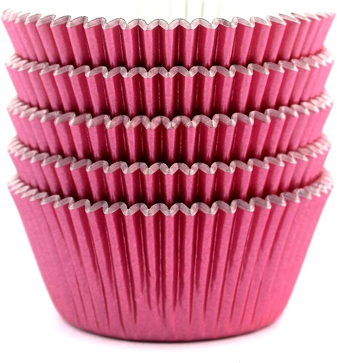 Foil Cupcake Liners Valentine's Day Standard Baking Cups 100 Pcs (Pink)